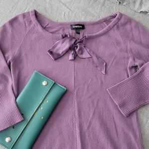 Bebe Ribbon Tie Sweater